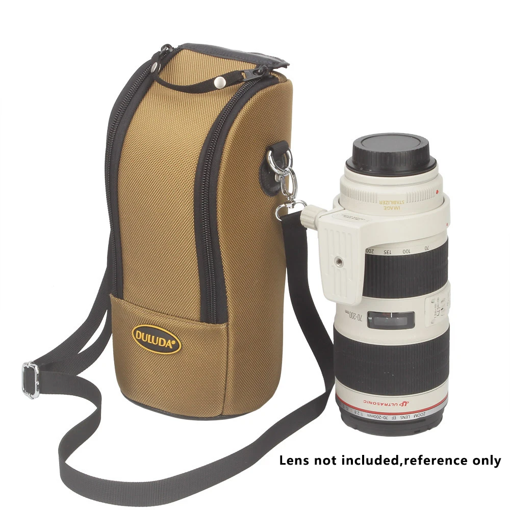 Мягкая Толстая водонепроницаемая сумка для объектива с ремнем на плечо для защиты объектива цифровой зеркальной камеры Canon 70-200/2.8 / Nikon 70-200/2.8