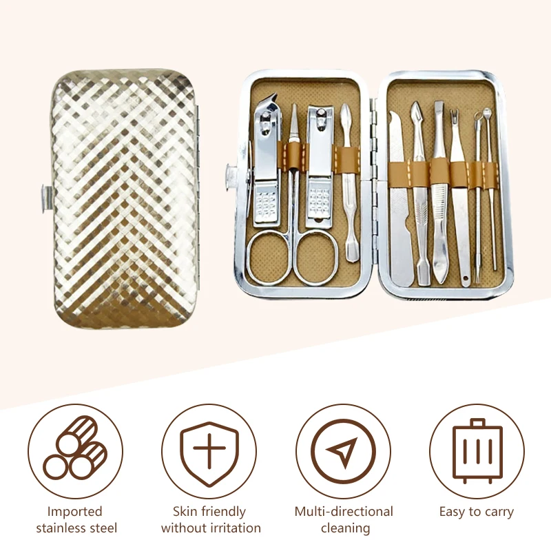 

10pcs/set Stainless Steel Nail Clippers Manicure Set Nail Art Kit Earpick Nail Foot Trimming Tools Men Women Dropshipping TSLM1
