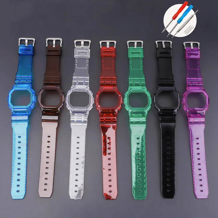 

Resin Watchband Case/Bezel Strap GW-M5610/5000 DW5600/5610 G5600E DW5000 GW5000 DW5035 Watch Accessories Case+Band with Tools