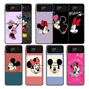 Hard PC For Samsung Flip Z Flip3 5G ZFlip ZFlip3 Black Black Mobilephone Case Comics Mickey Minnie Mouse