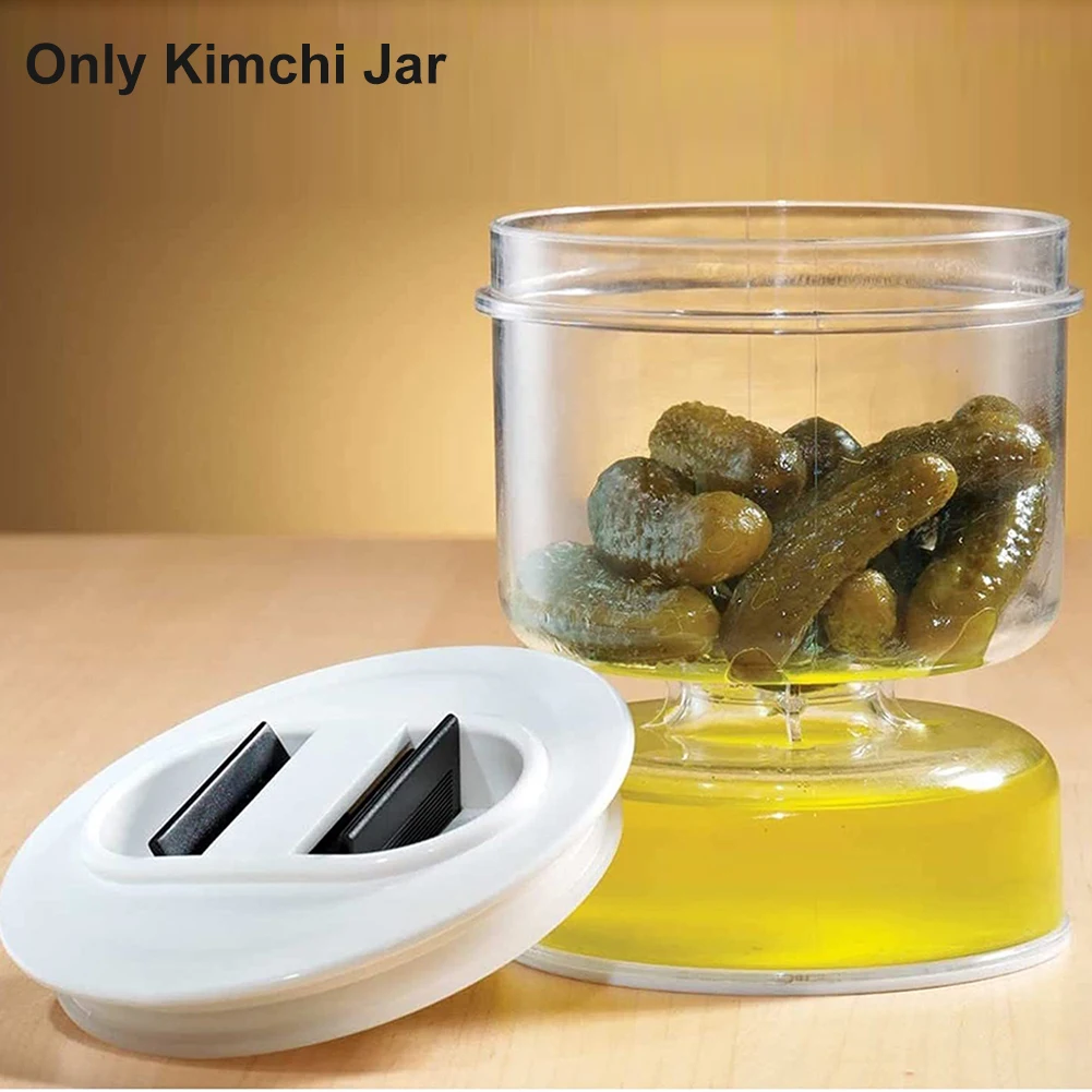 

Vegetable Dispenser Dry Wet Separation Food Container Kimchi Jar Home Kitchen Cans Tank Fermentation Transparent Pickles Durable