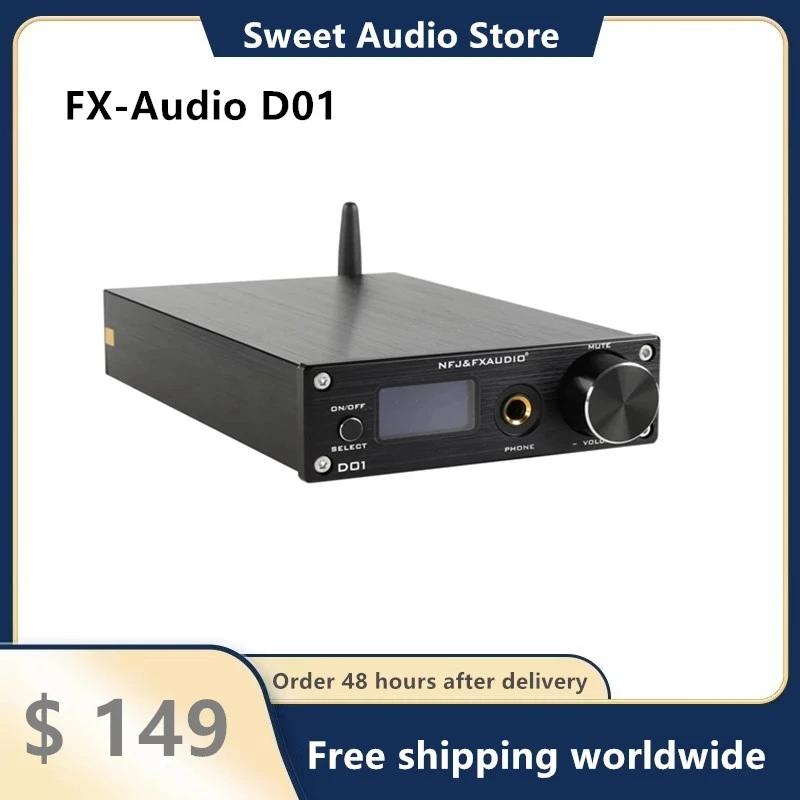 

FX-Audio D01 USB DAC Headphones Amplifier Bluetooth 5.0 ES9038Q2M 32Bit 768kHz DSD512 XU208 Amplifier Line Out audio Decoder