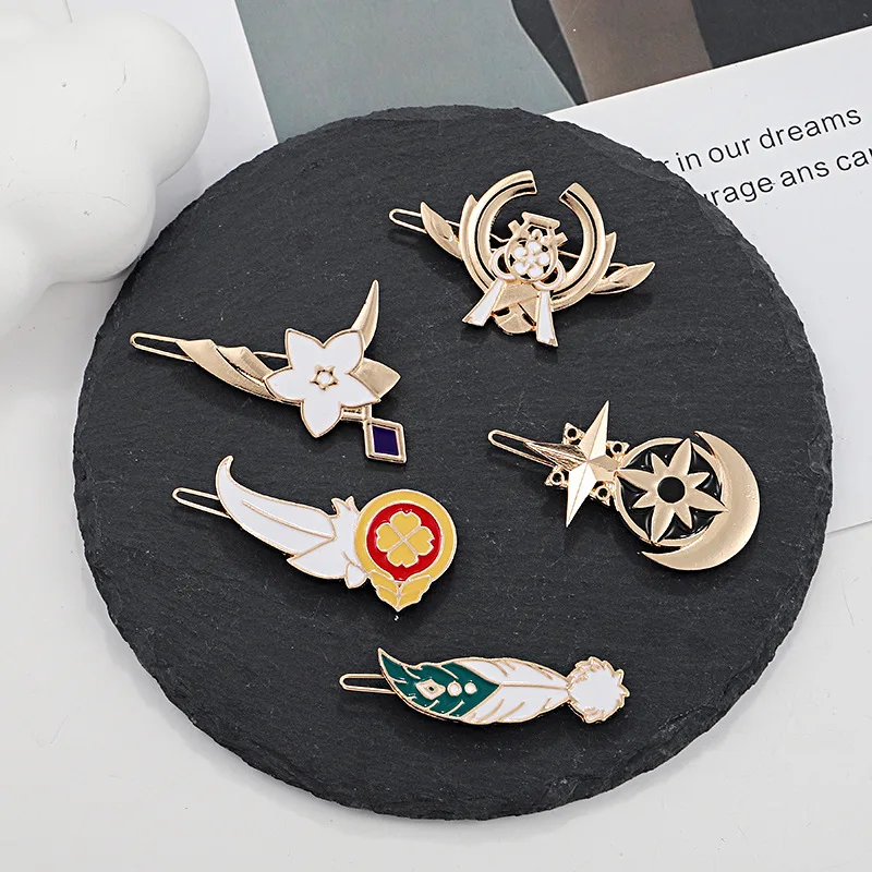 

Genshin Impact Klee Barbatos Venti Yae Guuji Keqin Astologis Mona Maggistus Metal Headwear Hairpins Cosplay Accessories Gift