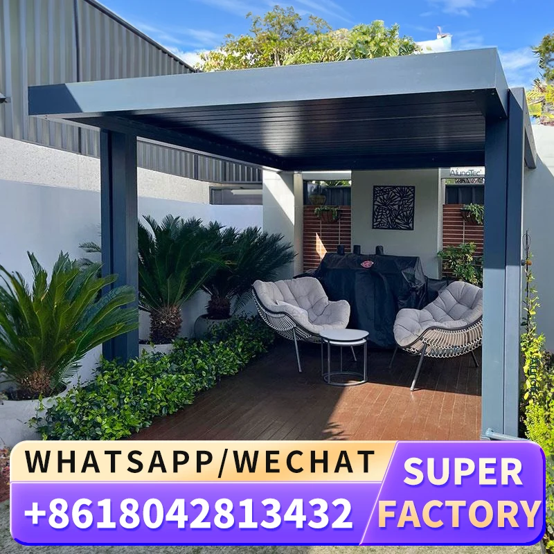 Водонепроницаемый современный навес для сада стальной бассейн биоклиматические