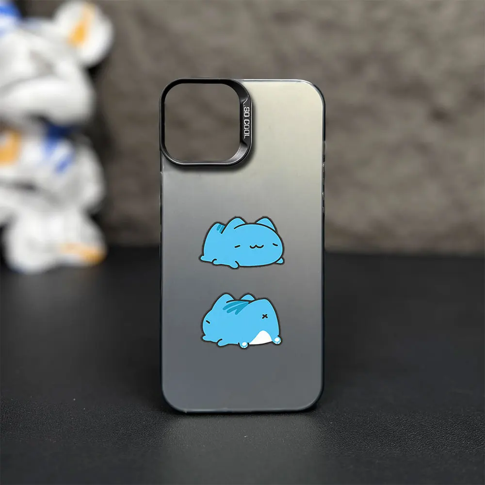Cute Bugcat Capoo Cartoon Printstream Phone Case for iPhone 12 11 13 IMD 14 15 16 Max Pro Plus Laser Cover