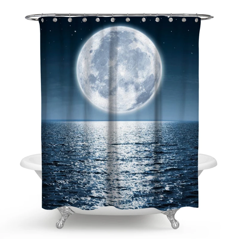 Modern Shower Curtain Decor Nordic Simple Extra Long Shower Bath Curtain Rings Fabric Rideaux De Douche Home Accessories Supplie