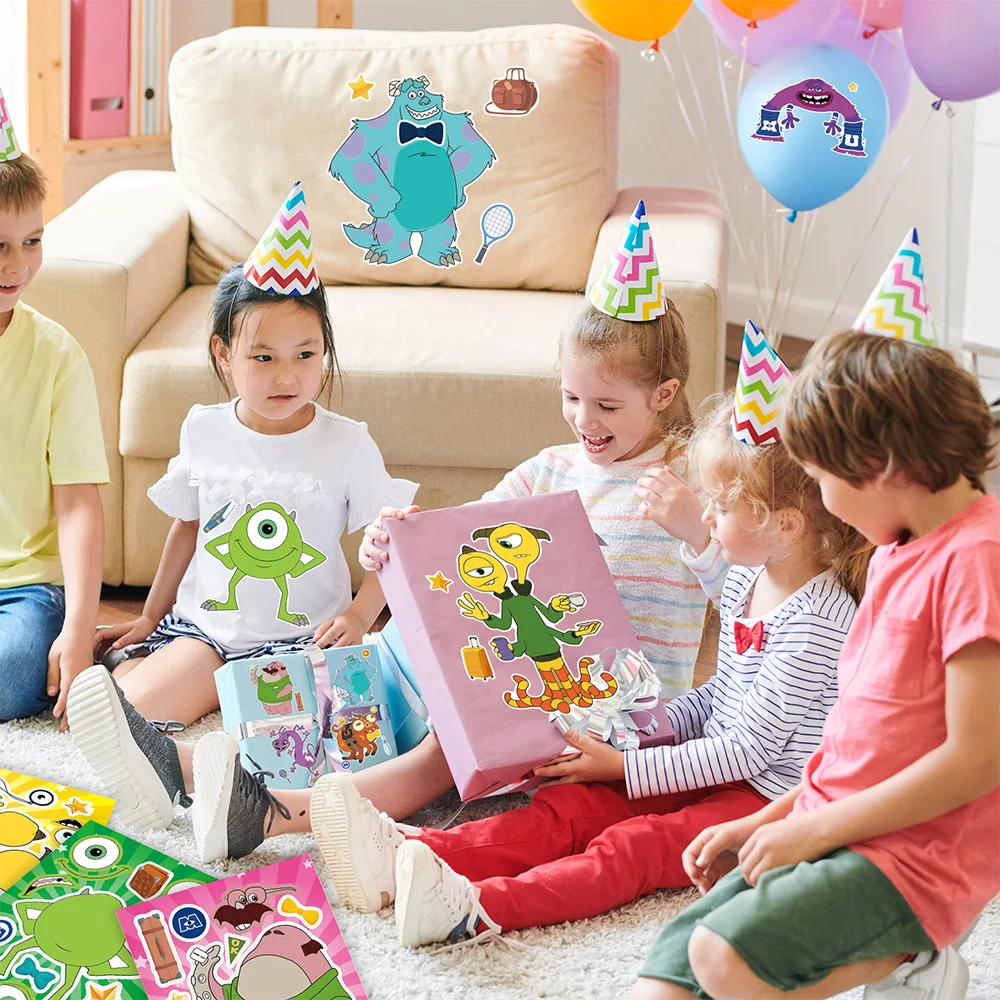 816 листов Disney Movie Monsters Inc наклейки-пазлы милый мультфильм Салливан сделать лицо DIY сборка наклейки-головоломки украшения (art.: 3920d3f51080a) - 3920d3f51080a