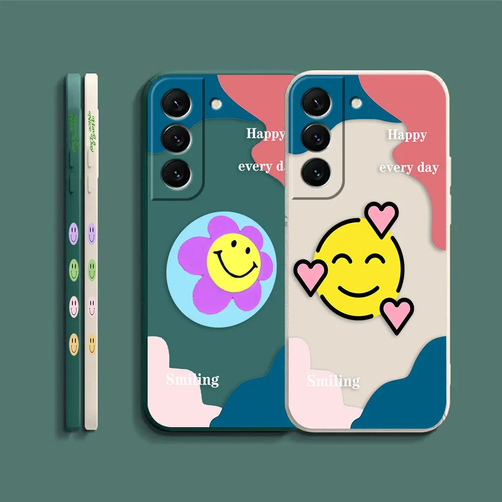 Case For Samsung Galaxy S23 S22 S21 S20 FE S11 S11E S10 S10E S9 S30 Ultra Plus 4G 5G Case Fundas Cqoue Shell Lovely Smiling Face