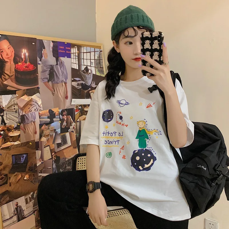 

Женская футболка с круглым вырезом и высокой талией, из хлопка