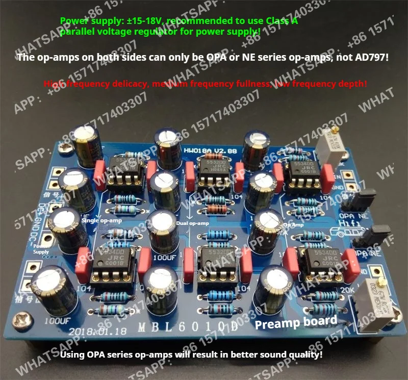 Фото Плата передней ступени HW018A MBL6010D, плата звуковой модуляции, плата управления громкостью, плата буферизации и усиления переднего сигнала. №2