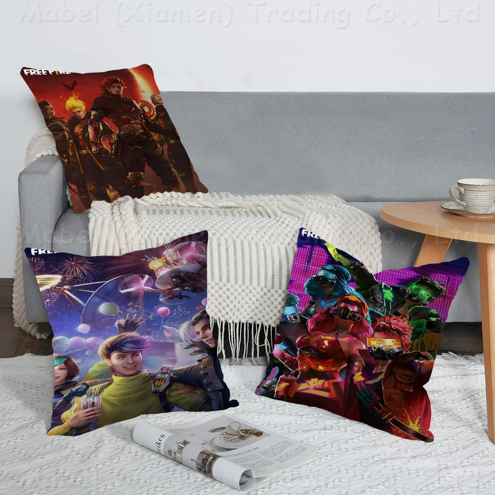Garena Free Fire Game Pillow Anime Sofa Bed Head Cover Cushion 45x45 Cm Fashion