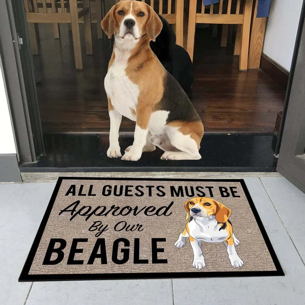 

All Guests Must Be Approved By Our Beagles Doormat 3D Print Pet Dog Doormat Non Slip Floor Mat Decor Porch Drop Shipping