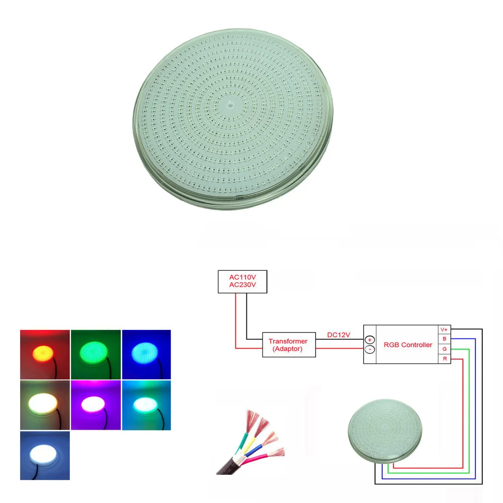 

Подводный прожектор HKGOLDTURE RGB 18-42 Вт теплый/холодный белый