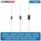 17 значений выпрямитель БАРЬЕРА Schottky, Диод 1N5819 1N5822 1N5817 SR5100 SR3100 SR560 SR5200 1N5818 SR360 SR160 SR540 SR5150 SR240