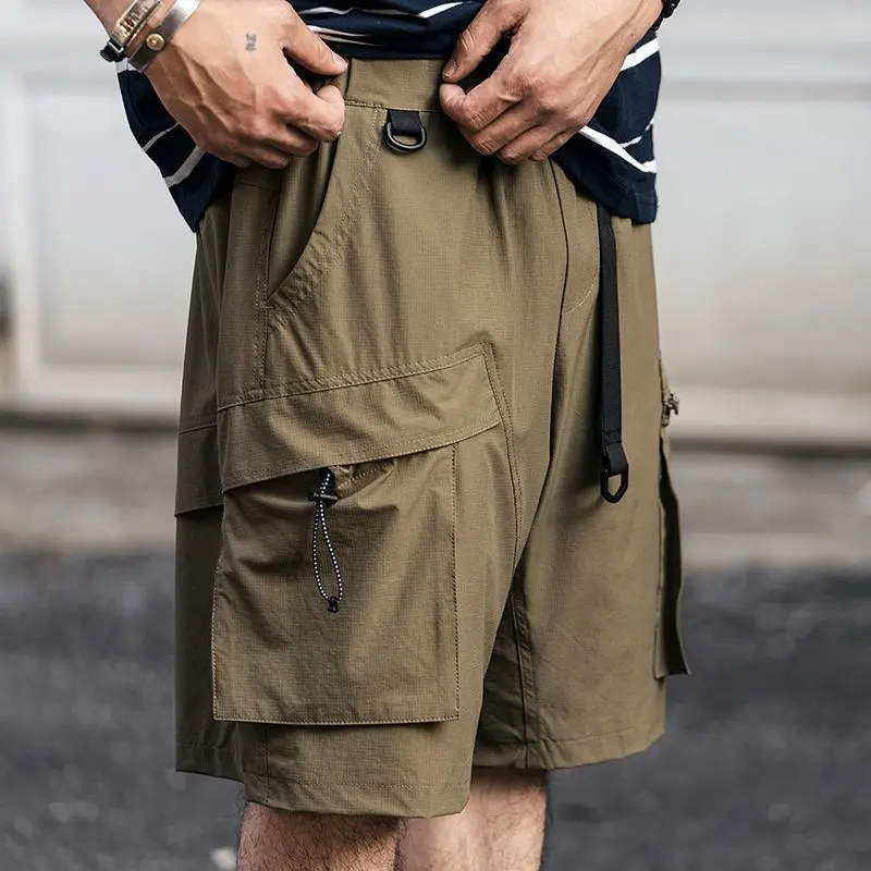 

Men Cargo Shorts Tactical Joggers Shorts Work Casual Shorts Male Multi Pockets Loose Wide Leg Knee Length Summer Shorts T76
