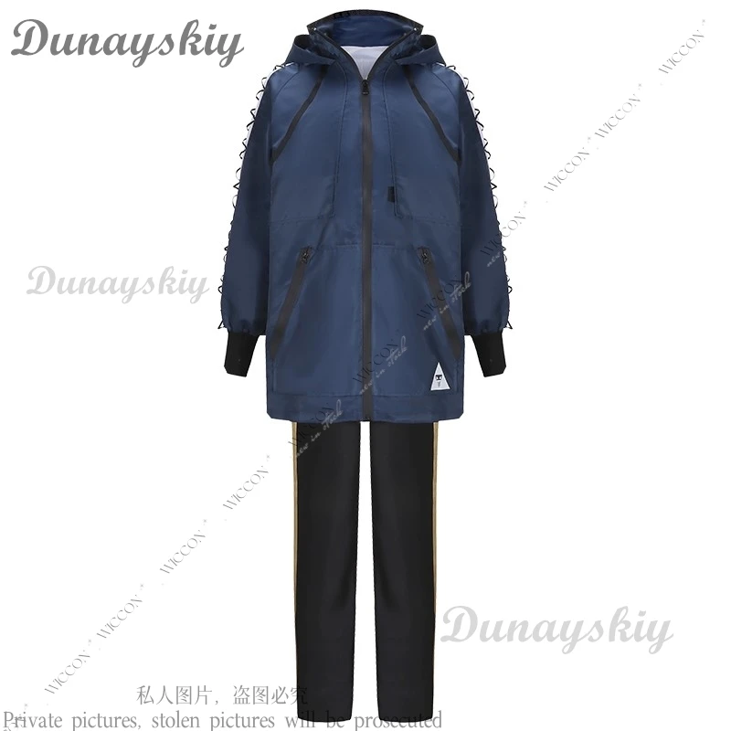 Wonderland Game Idia Shroud Косплей Костюм Парик Синие Длинные Волосы Housewarden of Ignihyde Куртка