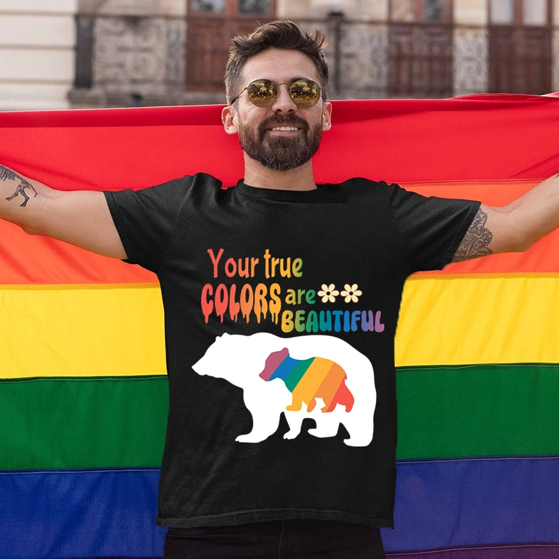 

Футболка с принтом «реальные цвета», унисекс, большие размеры, ЛГБТ 2023