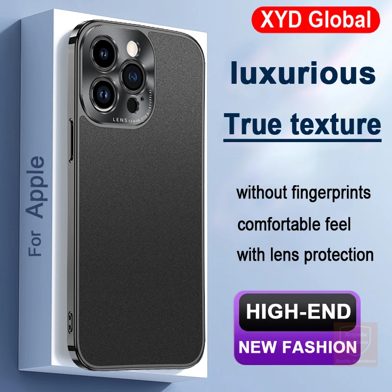 

For iPhone 14 13 Pro Max Case Skin Feeling Matte Texture Case For iPhone 14 Pro Max 13 12 Cover Phone Bumper Shell Metal Funda