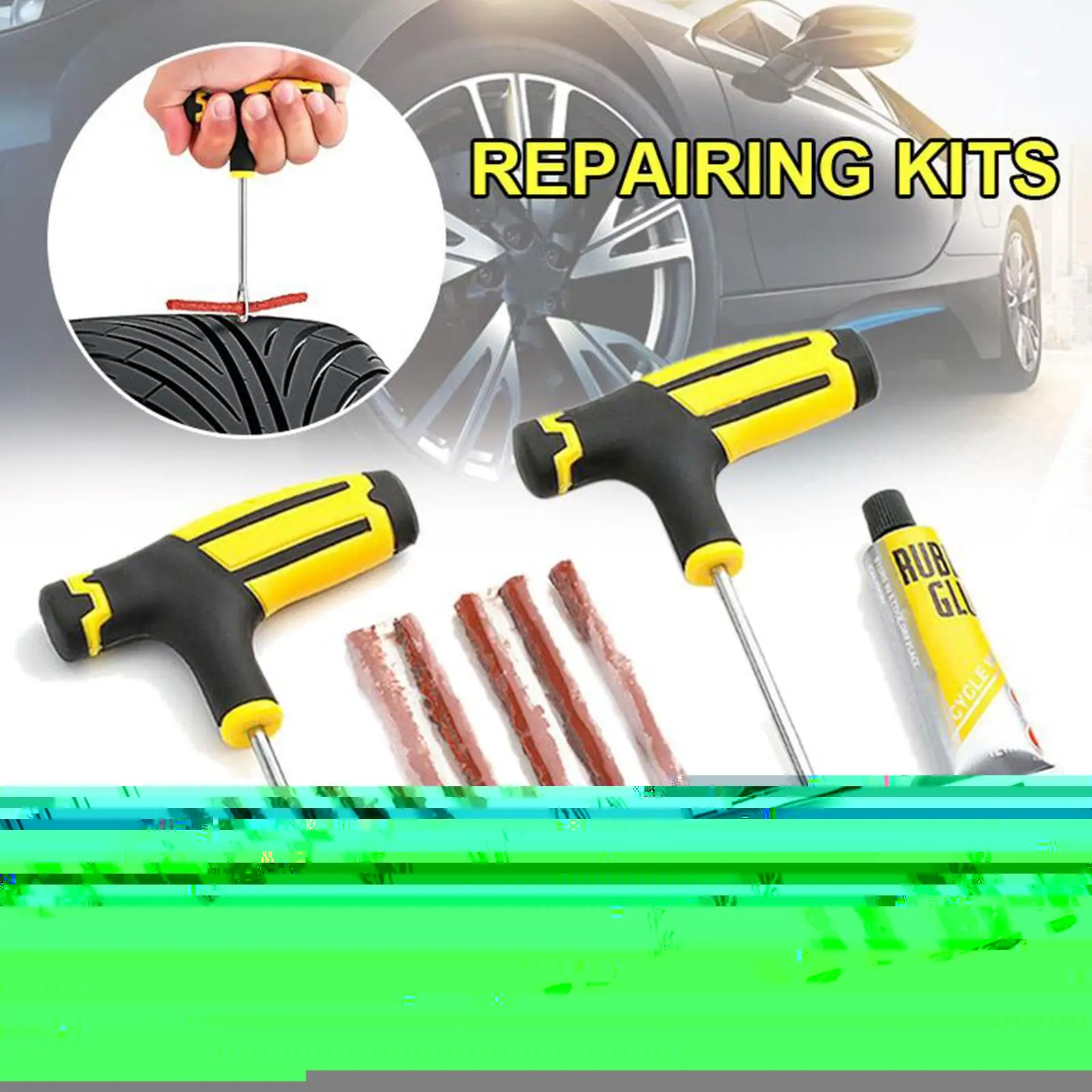 

Professional Car Tire Repair Kit Auto Bike Car Tire Tyre Cement Tool Puncture Plug Practical Hand Tools for Car Truck Motorbike