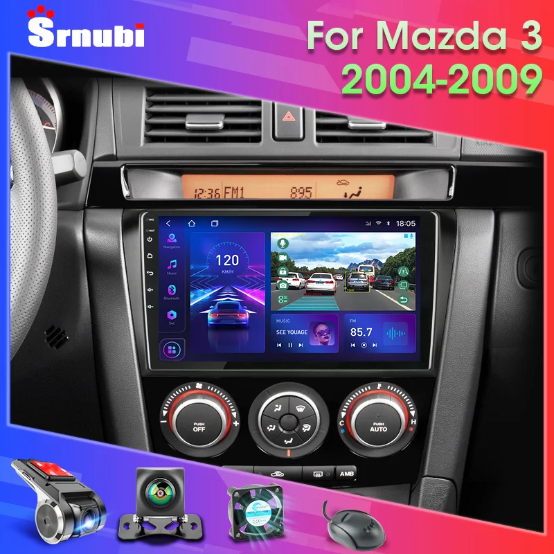 2 Din Android 11 For Mazda 3 2004-2009 Car Radio Multimedia Player Stereo Navigation with BOSE Carplay Speakers Head Unit Video