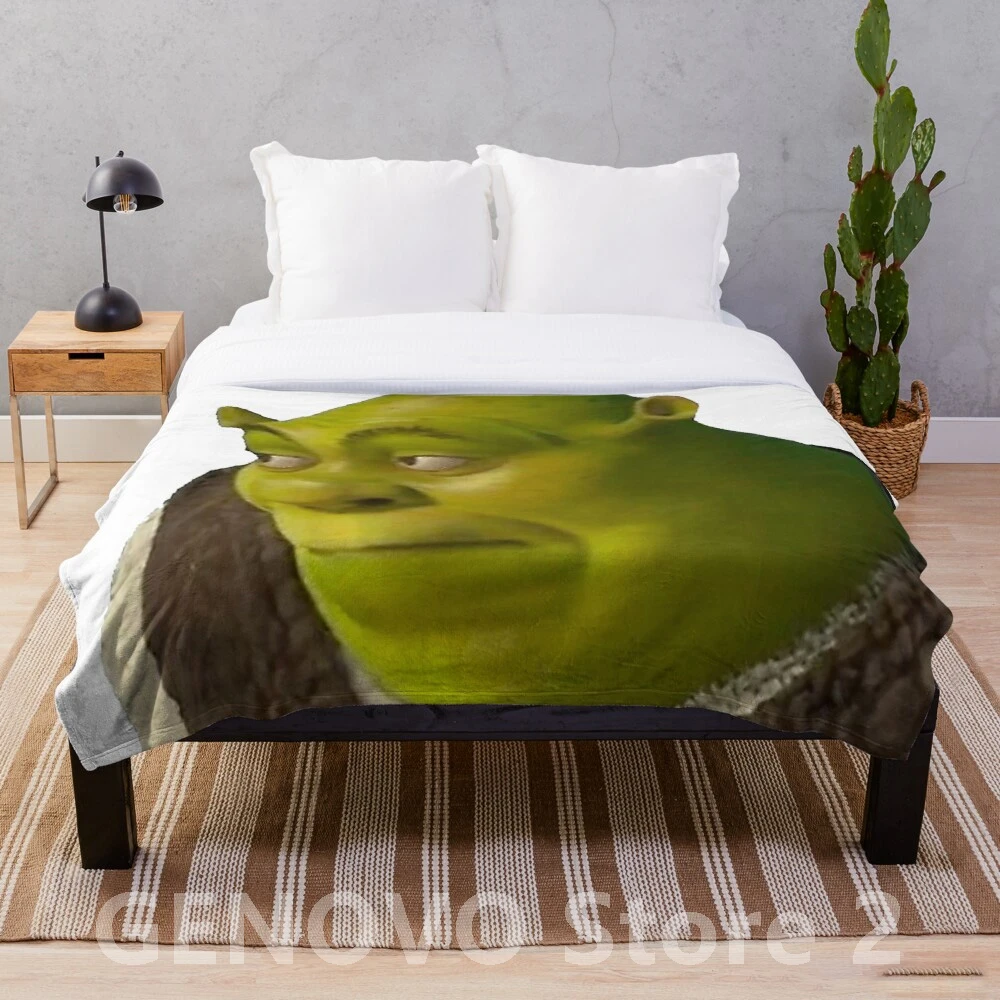 

Shrek meme Throw Blanket Throws for Girls Boys Children's Kids Adult Gift Home Bedroom Decoration Flannel