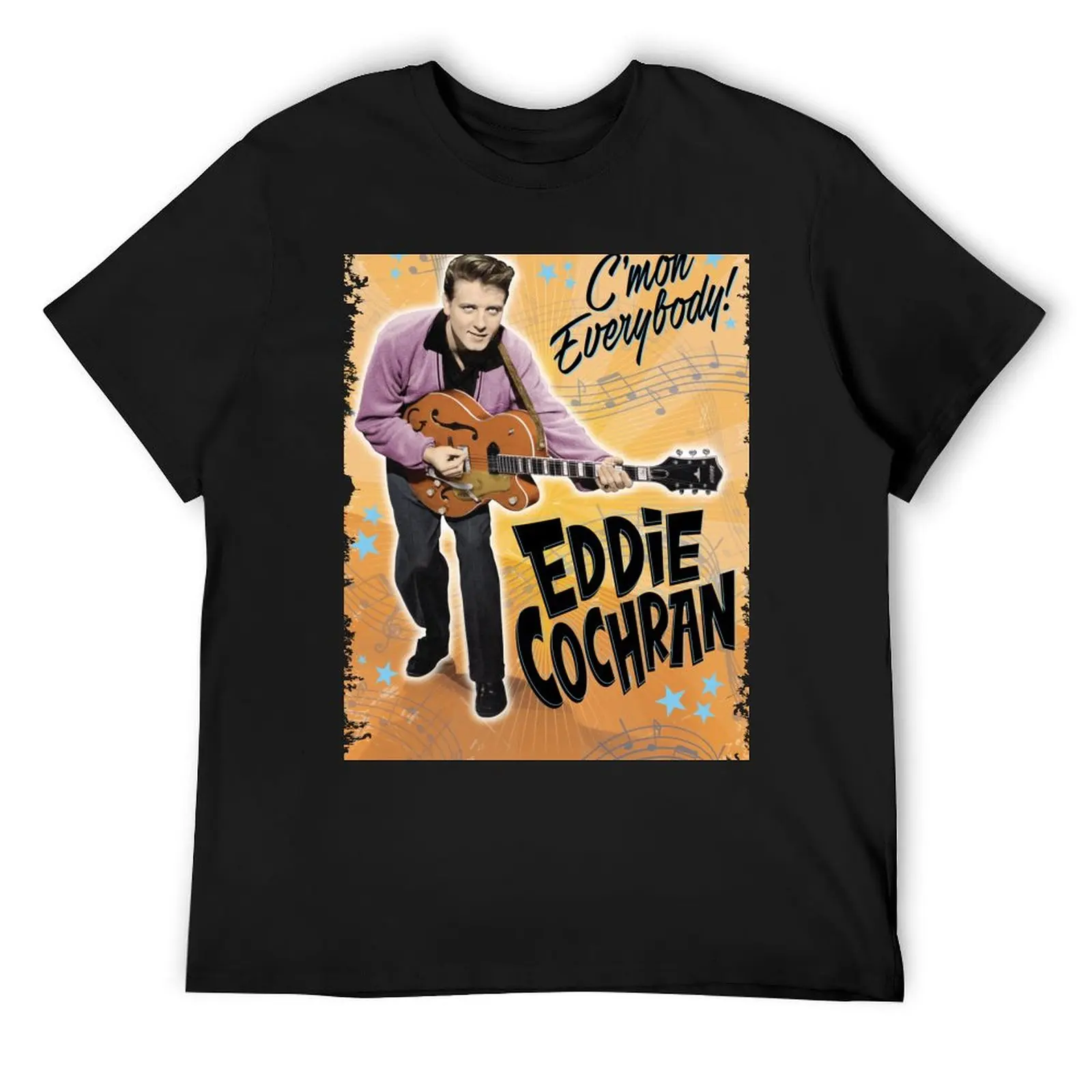 Футболка Eddie Cochran с рисунком винтажная футболка аниме мужские футболки Fruit of the Loom