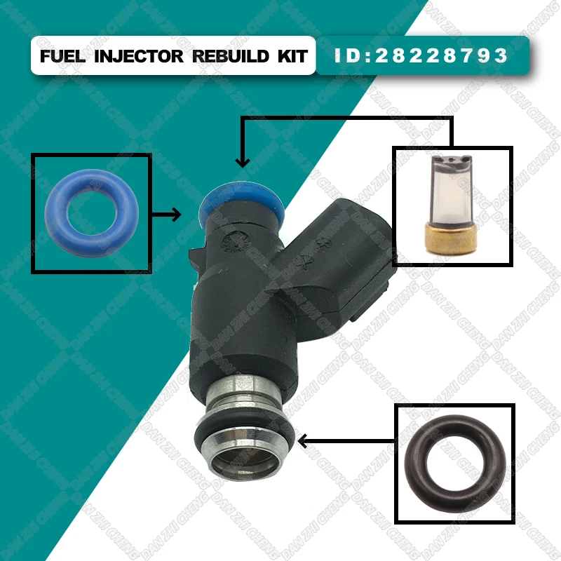 

Fuel Injector Service Repair Kit Filters Orings Seals Grommets for 28228793 For Wuling 1990-1998