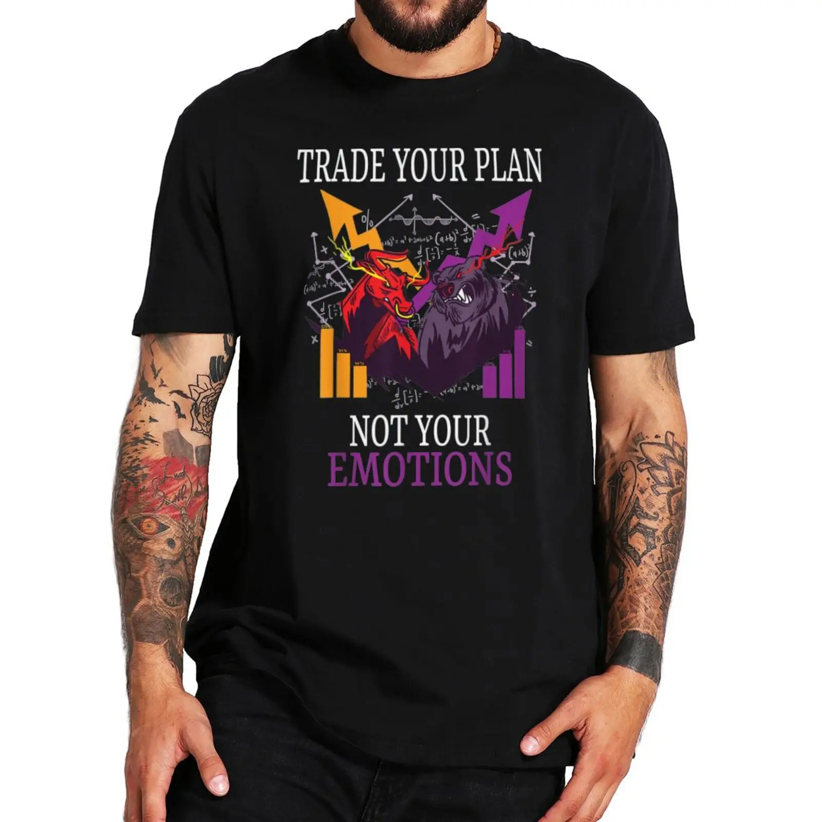

Trade Your Plan Not Your Emotions T-Shirt Funny Day Trading Stocks Cryptocurrency Lovers Tee Tops Summer Cotton T Shirt