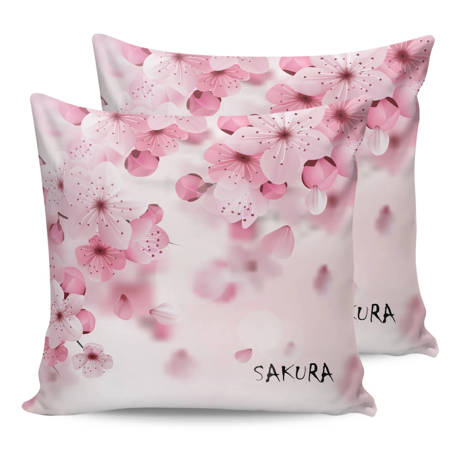 

2PCS Pillowcases Cherry Blossom Sakura Pink Flower Cushion Cover Home Bedding Living Room Decorative Couch Throw Pillow Case