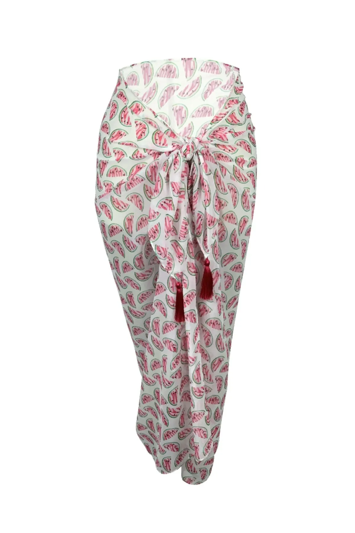 

Парео женское шифоновое, накидка на купальник с арбузом, пикантная туника, костюм, пляжная одежда, женское пляжное бикини, свободное мини-пл...