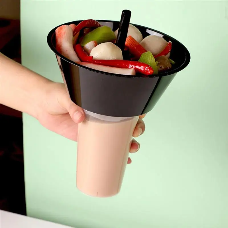 

5 Sets Creative Snack Holder Plastic Snacks And Drinks Holder Combined Snacks Holder French Fries Storage Bowl Coke Cups