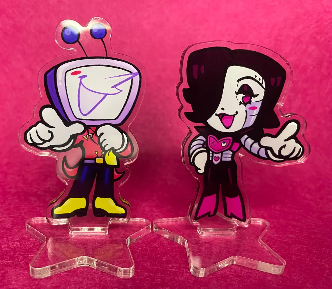 Фото Акриловые подставки с персонажами Chibi Mettaton и Tenna, аниме-аксессуары для рабочего стола, коллекционные фигурки Pops №1