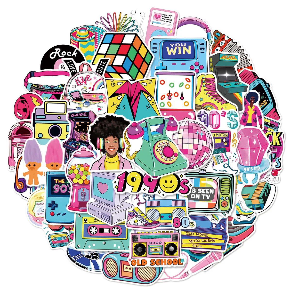 

Ретро-наклейки 50 шт.