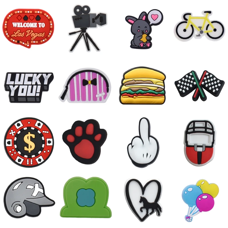 

Single Sales PVC Shoes Charms Accessories Boys Girls Party Gifts Garden Clog Buckle Pins Decorations for Croc Sandals Wristband