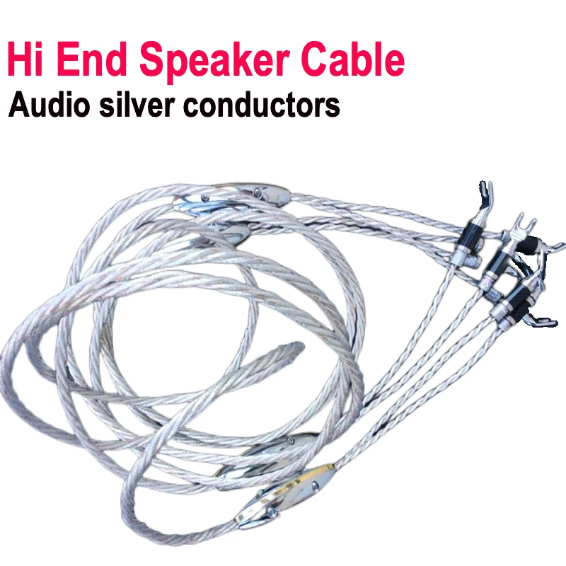 

Audio Silver Gold Dream HiFi Speaker Cable Wire Carbon Fiber Banana & Y Spade Plug Loudspeaker Line