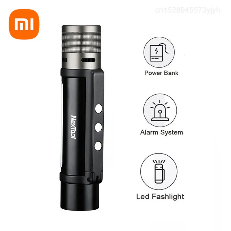 

Xiaomi NexTool 6 in 1 Zoomable Flashlight, 1000LM, 3 Mode Dual Light Source 2600mAh LED Light Camping Torch Emergency Power Bank