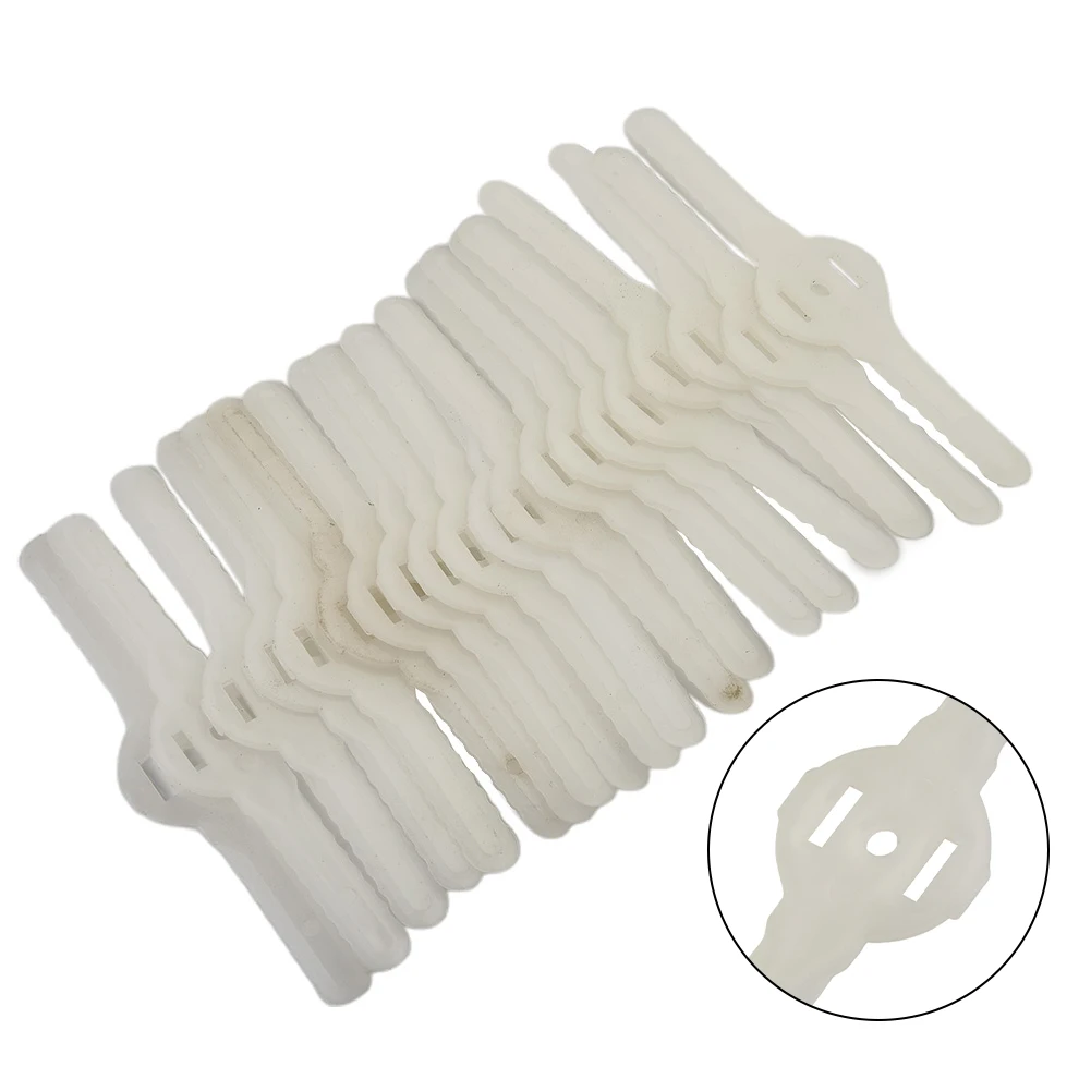 

20PCS Plastic Cutter Blades For Electric Cordless Grass Trimmer Strimmer Tool Brush Cutter Grass Trimmer Blades Gardening Tools