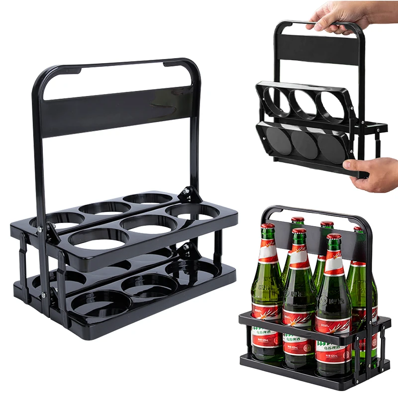 Пластиковая Складная подставка для пивных бутылок с ручкой новинка 2024