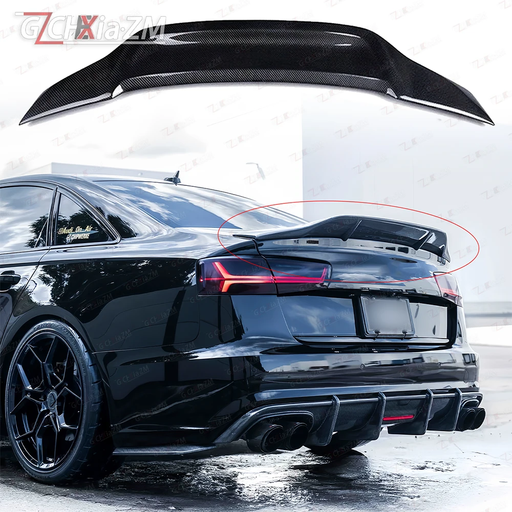 Для Audi A6 S6 C7 2012-2016 гг., 100% настоящее углеродное волокно, высококачественный задний спойлер, купе, крышка багажника, стиль R, яркий черный задний спойлер (art.: 3920ccaa8ff31) - 3920ccaa8ff31