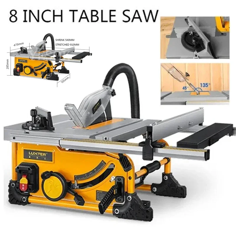 8-дюймовая настольная пила 210 мм для резки древесины беспыльный портативный