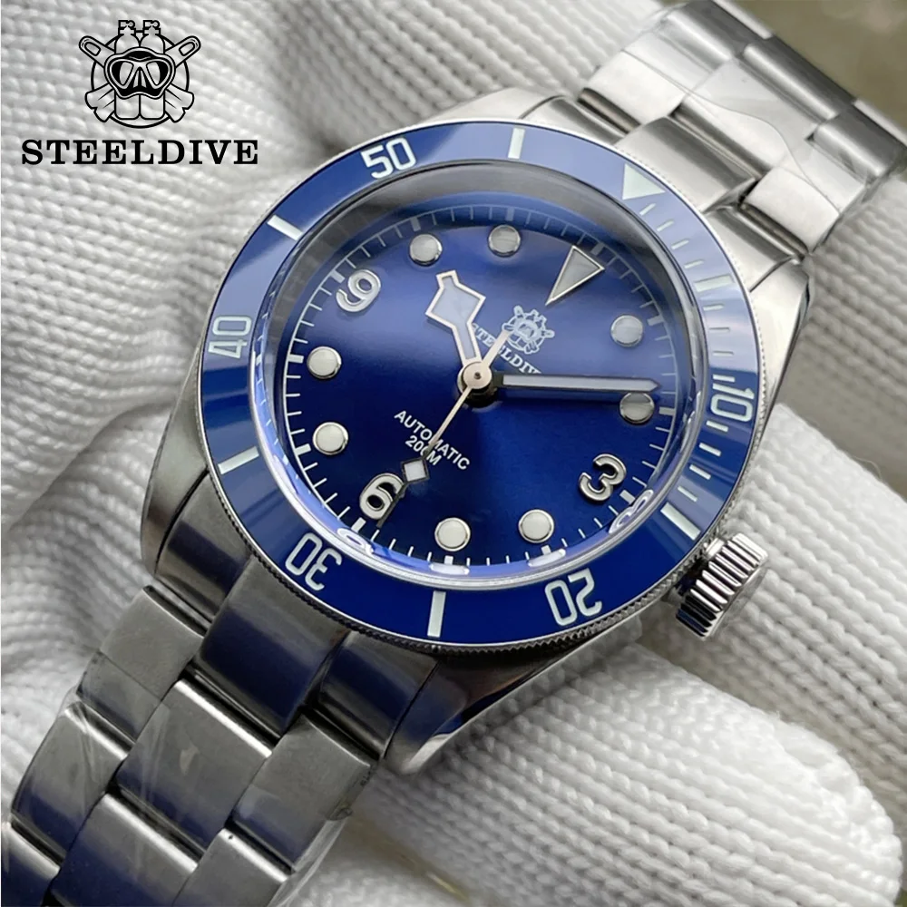 

Мужские наручные часы для дайвинга STEELDIVE sd288, 20 бар, водонепроницаемые японские автоматические светящиеся роскошные механические часы NH35
