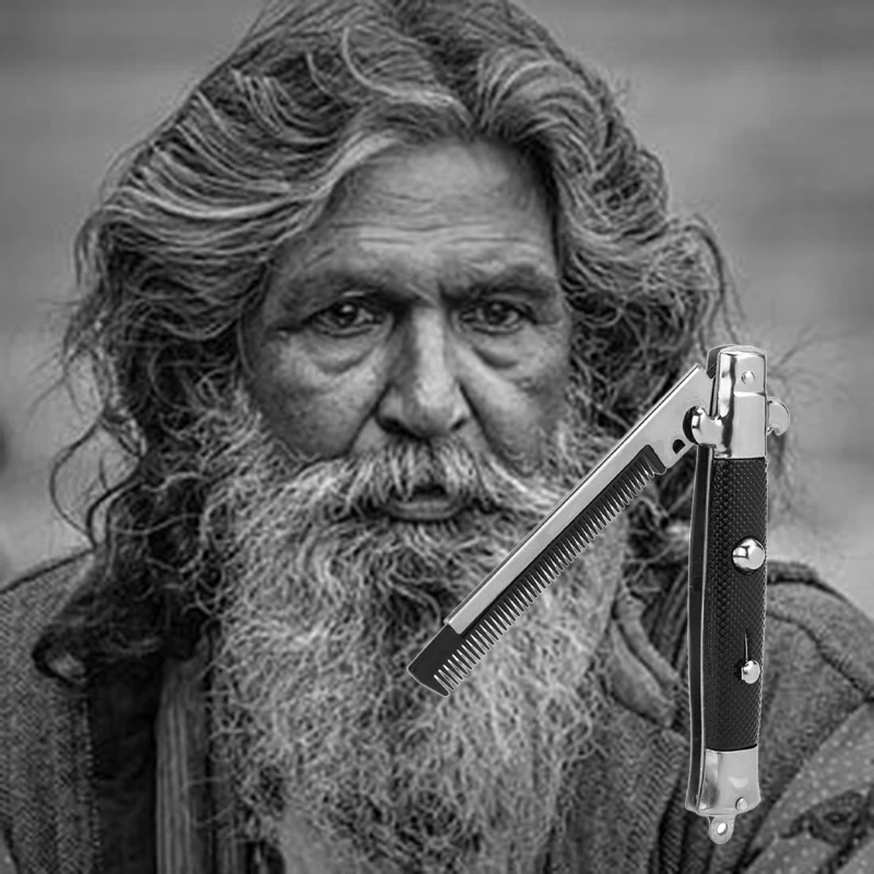 1 шт. Складной пружинный гребень Мужские Женские Красота Ручная карманная клипса Волосы Усы Бороды Стилизация Аксессуары.