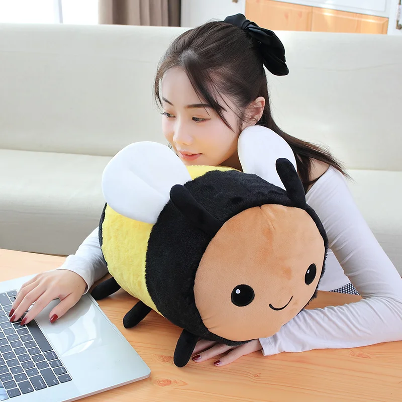 

20CM/30CM Cute Bee Ladybug Stuffed Plush Toy High Quality Doll Sleeping Cylindrical Soft Doll Sofa Decor Birthday Gift for Kids
