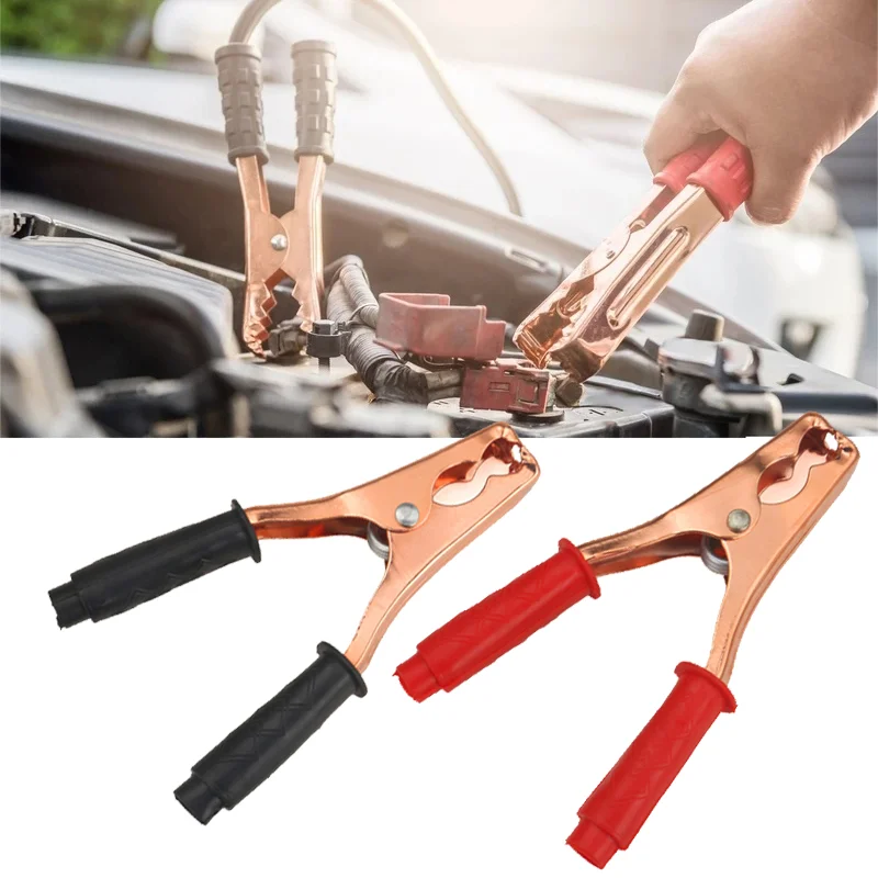 

2PCS Battery Jumper Cable Clamps 200A Insulated Alligator Clips Battery Charging Connector Kit For Car Auto Vehicle Accessories