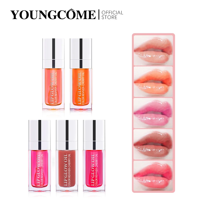 

YOUNGCOME Lip Oil Lips Gloss Moisturizing Nourishing Long Lasting Plumping Sexy Lip Glaze Clear Lip Honey Lip Balm 5 Colors