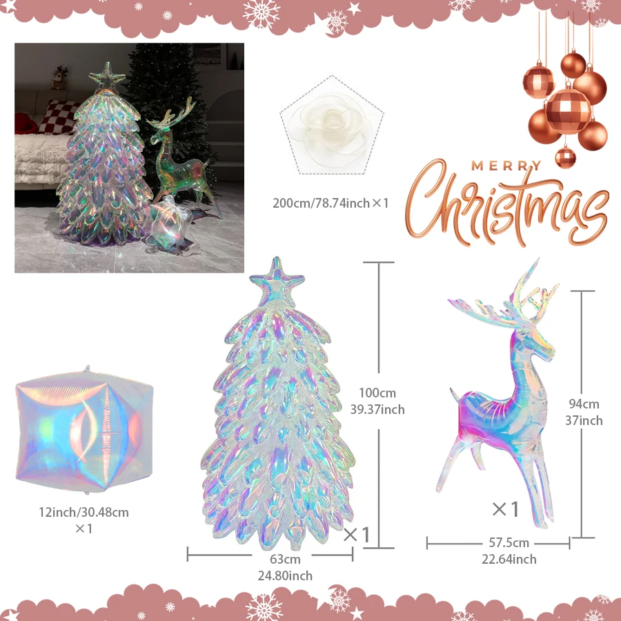 

Цветной Воздушный Шар В Форме Рождественской Елки И Оленя Из Алюминиевой Фольги Для Зимних Вечеринок