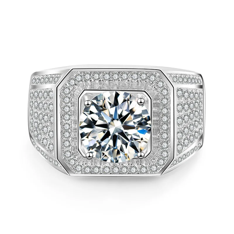 

Gold-plated, diamond-studded ring for men