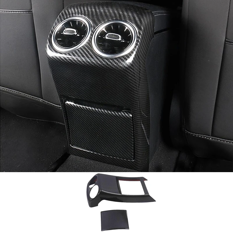 

For Mercedes Benz A CLA Class W177 C118 A200 A220 CLA200 Rear Armrest Box Air Outlet Trim Cover Stickers Accessories Car Styling