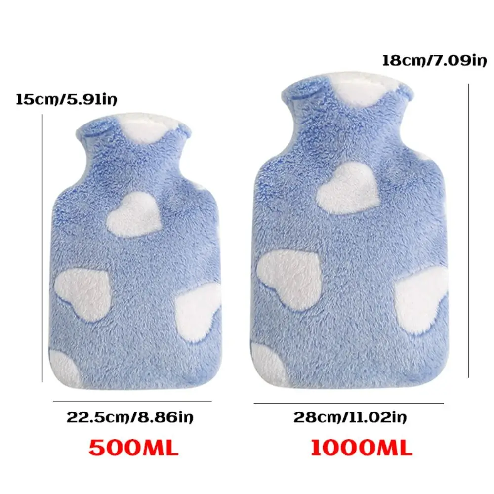 Плюшевый чехол сумка для горячей воды 500/1000 мл грелка рук с сердечным узором