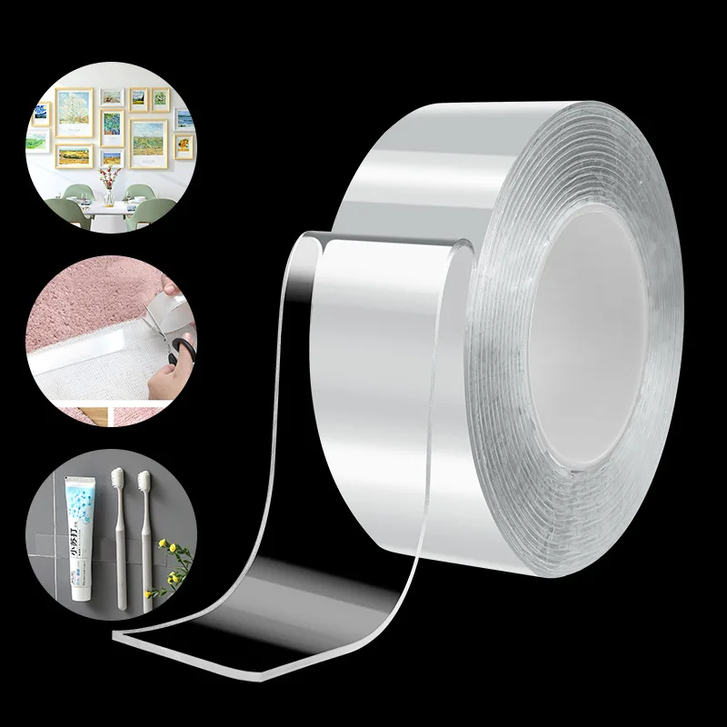 

Reuse Glue Transparent Super Home Adhesives Tape Porcelain Plastic Metal Wood Waterproof Double Nano Sided Tapes